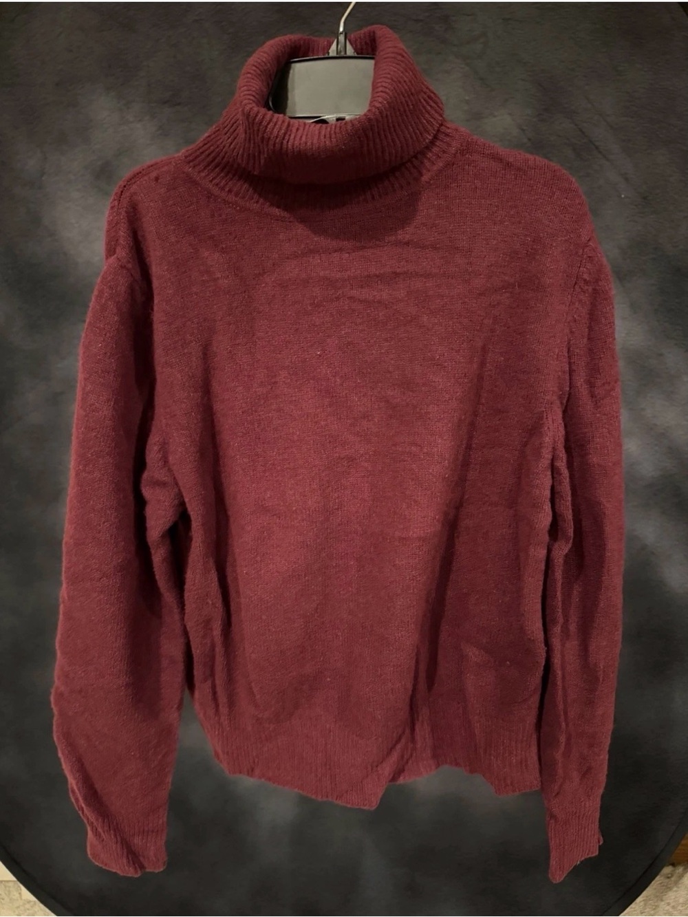 Preppy Newport News Lambs Wool Blend Deep Red Turtleneck Sweater
